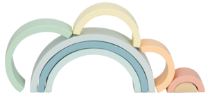 Rakennuspalikat Sateenkaari puuta, 8 osaa, yli 1,5-vuotiaille