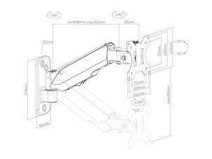 Multibrackets M Basic Monitorivarsi seinään, VESA, 1 näyttö