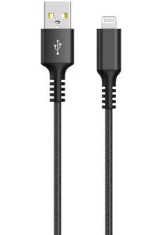 Tygklädd USB-A till Lightning laddkabel för iPhone 1,5m Clas Ohlson
