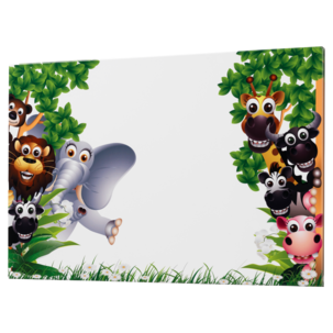 Naga magnettavle barn, stål, zoo 60x40 cm