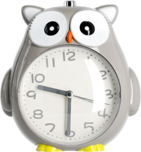 Ugle-vekkerklokke for barn, lydløs 15,5 cm