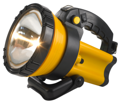 Laddningsbar strålkastare med varningsljus