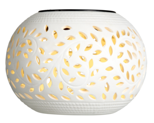 Aurinkokennolyhty keramiikka valkoinen