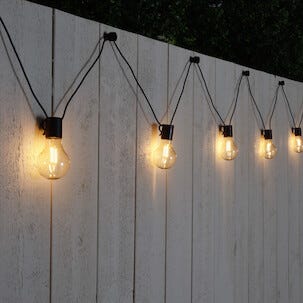 Ljusslinga glödlampor utomhus solcell, 10 lampor, 8,9 m