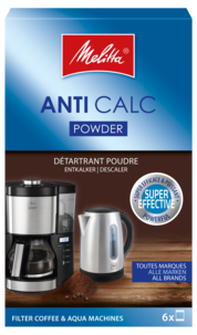 Melitta Anti Calc Powder avkalkingsmiddel, 6 x 20 gram