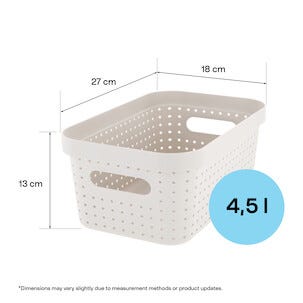 Oppbevaringskurv Neat beige, resirkulert plast