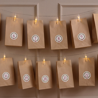 Adventskalender påsar med etiketter, 24-pack