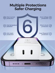 SiGN 2 x USB-C PD snabbladdare 40 W