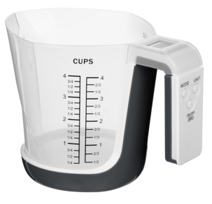 Kjøkkenvekt med målebeger