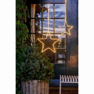 LED-lysstjerne med timer, utendørs, 38 cm