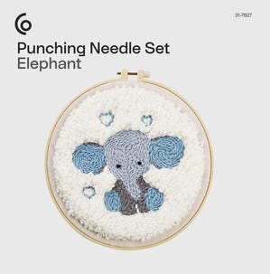 Punch Needle broderikit djurmotiv, för vuxna
