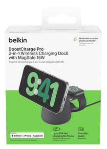Belkin BoostCharge Pro 2-i-1 laddställ MagSafe 15W