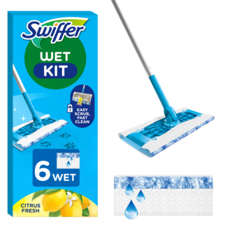 Swiffer Wet Startkit mopp med 6 våta dukar