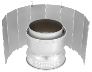 Tuulensuoja retkikeittimelle, taitettava, 66,5 x 24 cm