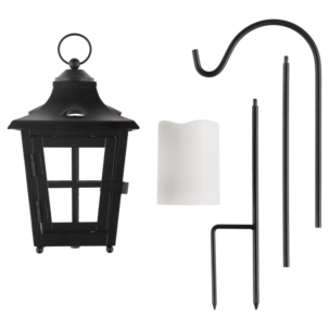 LED-lykt med timer og skumringsrelé, batteri