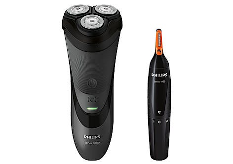 Partakone Philips P3110/41 + korva- ja nenäkarvatrimmeri NT1150