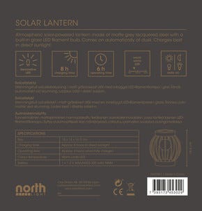Liten solcellslykta metall Northlight, 15,5 x 16 cm