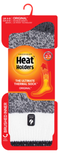 Lämpösukat Heat Holders Block, raidat, harmaa