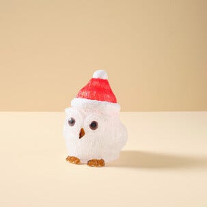 Uggla juldekoration utomhus med belysning, 20 cm