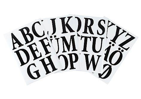Självhäftande bokstäver