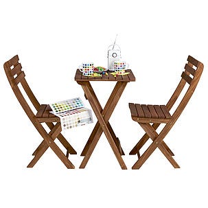 Pihakalustesarja, ruskeaa akaasiaa