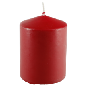 Blockljus stearin, röd, 6,7 cm i diameter