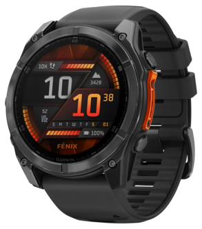 Garmin Fenix 8 träningsklocka med GPS grå-svart