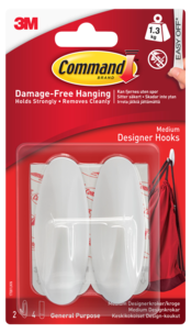 Command selvheftende kroker design, 2-pakning
