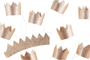 Papirkroner gull, 10 stk/pk 