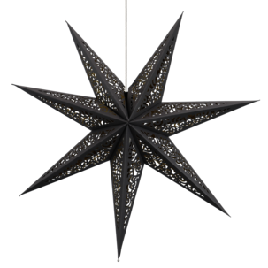 Stor adventsstjärna svart och guld papper, 70 cm
