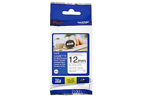 Brother TZE-231S märkband 12 mm x 4 m, svart text