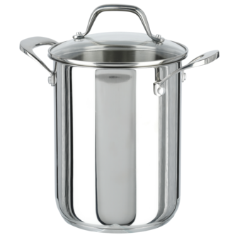 Stor gryte med innsats, rustfritt stål, 4 l