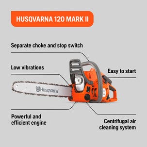 Husqvarna 120 Mark II bensindrevet motorsag, 1,4 kW, 35 cm