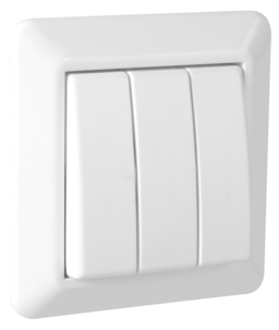 Elko RS innfelt strømbryter, 3x1-pol, Nordic renhvit