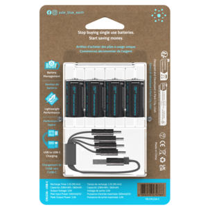 CR123A oppladbare batterier, 4-pakning
