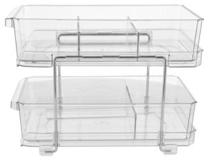 Liten oppbevaringshylle med 2 skuffer, 23 x 31,7 x 18,8 cm