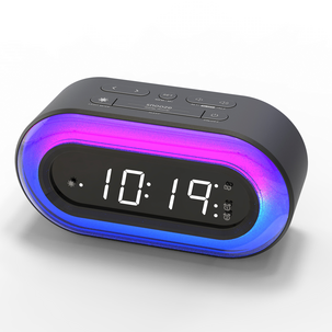 Digital väckarklocka med ljus, svart RGB