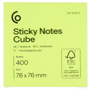 Notisblock kub, 400 notislappar