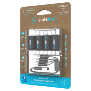 CR123A oppladbare batterier, 4-pakning