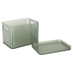 Pinottava säilytyslaatikko, kansi, läpinäkyvä vihreä