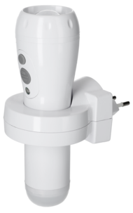 Ladattava taskulamppu, jossa yövalo