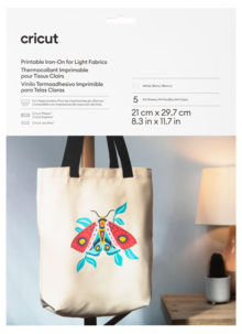Cricut Printable Iron-On för ljusa tyger, A4, 5 ark