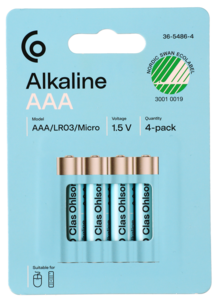 Alkaliskt batteri AAA/LR03 Clas Ohlson
