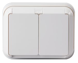 2-vägs infällt vägguttag IP44 ABB Jussi 302EUG