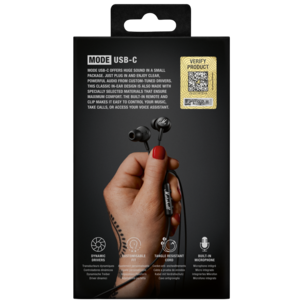 Marshall Mode USB-C in-ear-ørepropper med ledning, svart