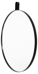 Rundt speil svart ramme 50 cm