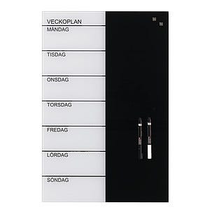 Magnetisk glastavla Veckoplan svenska