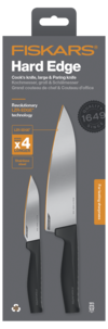 Fiskars Hard Edge kokkekniv og skrellekniv, 2-pakning