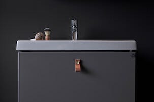 Läderknopp Ari brunt, 65 mm

