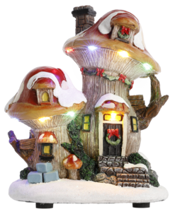 Paristokäyttöinen jouluvalo sienitalo LED